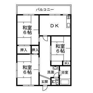 川原ハイツ(3DK/2階)の間取り写真
