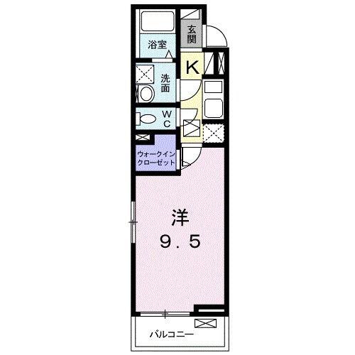 カレント カシマ(1K/2階)の間取り写真