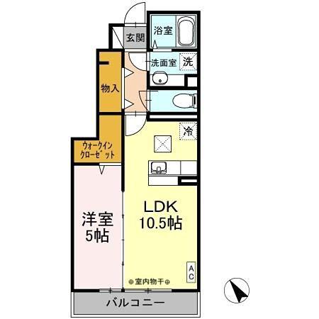 CIELMANOIR103(1LDK/1階)の間取り写真