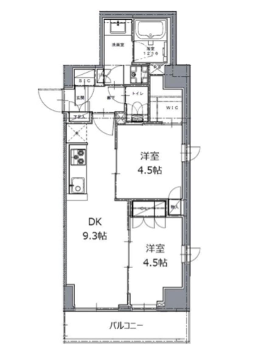 レジディア白金高輪II(2DK/2階)の間取り写真