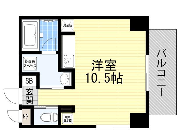 カーサリック同心(ワンルーム/11階)の間取り写真