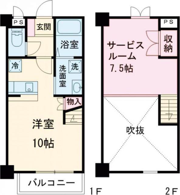 チェリースメル(ワンルーム/2階)の間取り写真