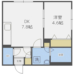 アッソルッソ澄川(1LDK/3階)の間取り写真