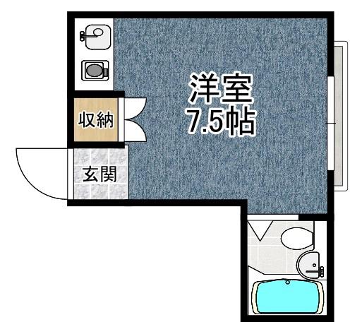 西武ビル(ワンルーム/3階)の間取り写真