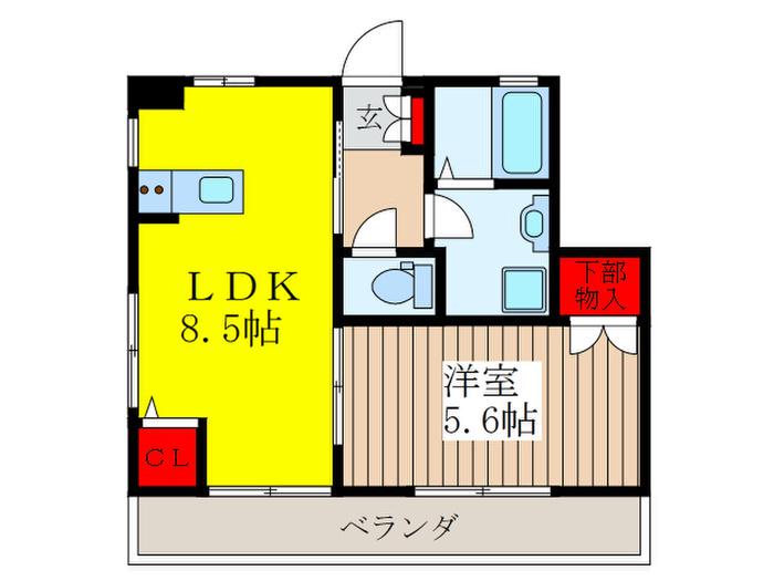クレール(1LDK/1階)の間取り写真