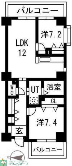 アクティ目黒駅前1棟(2LDK/4階)の間取り写真