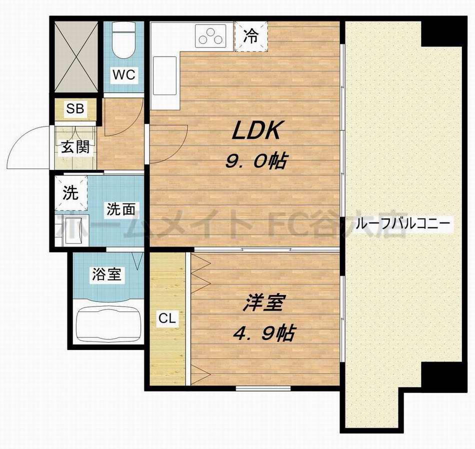 KAISEI本町東(1LDK/11階)の間取り写真