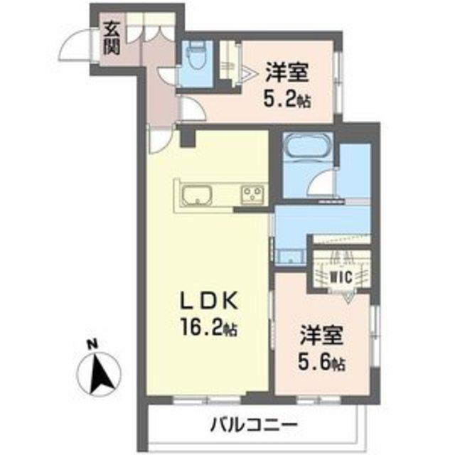 シャーメゾン深翠の杜(2LDK/3階)の間取り写真