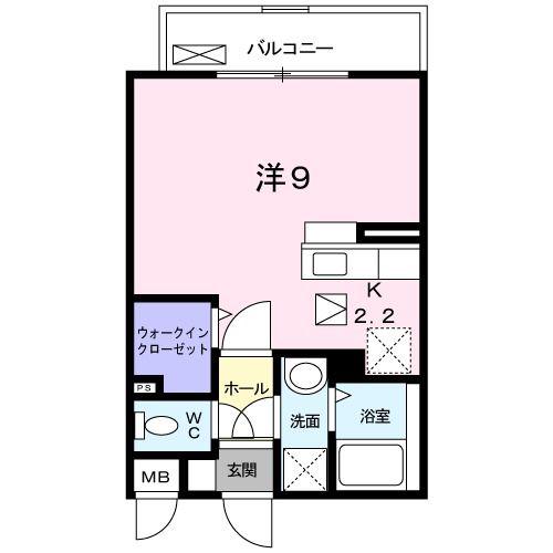 フリーデ千里丘(ワンルーム/1階)の間取り写真