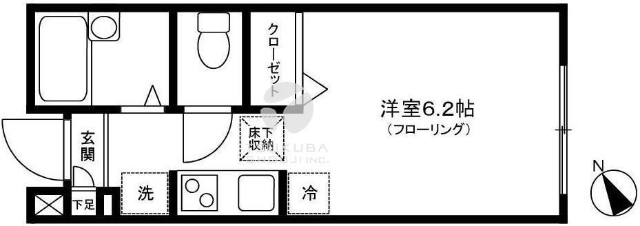 ハイランドコート神楽坂(ワンルーム/1階)の間取り写真
