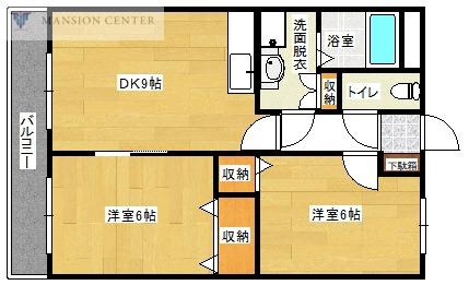 エムズリッシュ(2DK/2階)の間取り写真