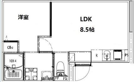 EWレジデンス北千住(1LDK/3階)の間取り写真