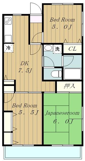 プラザMM(3DK/1階)の間取り写真