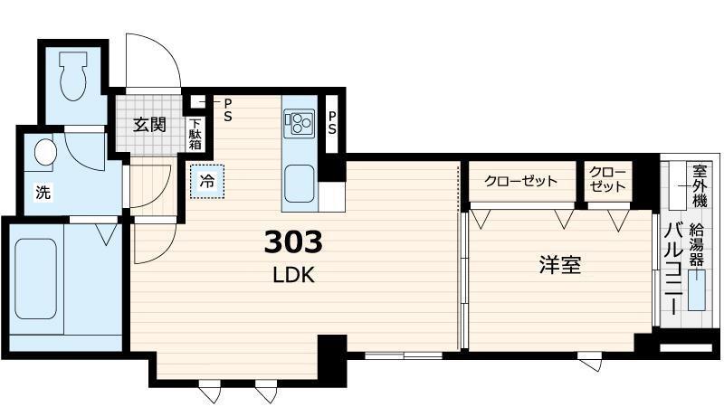 AVANTI浅草(1LDK/3階)の間取り写真