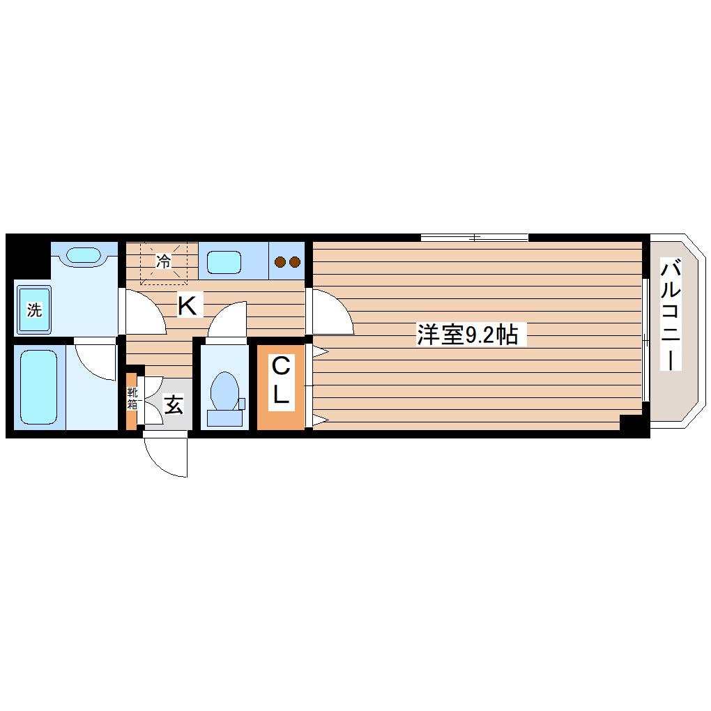 フィオーレ壱番館(1K/3階)の間取り写真