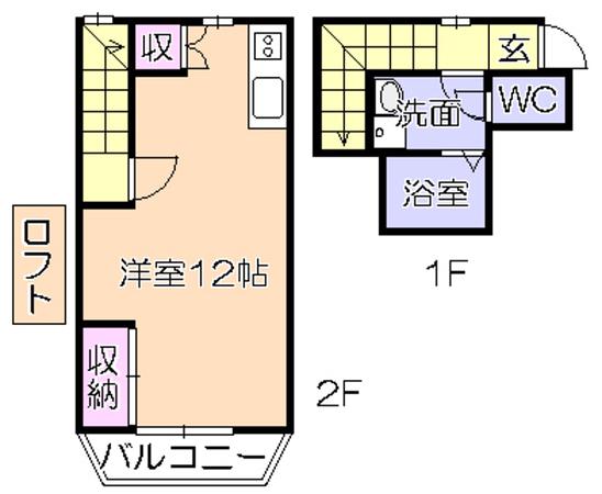 ラセットビレッジ(1K/1階)の間取り写真