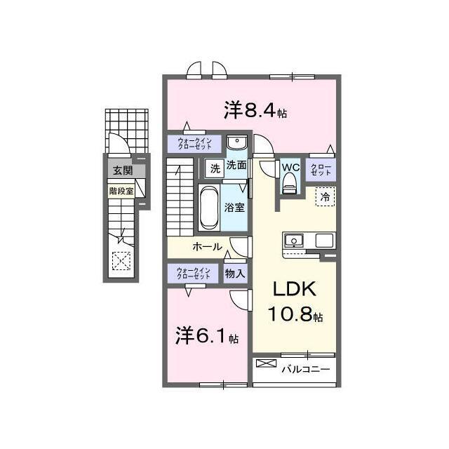 スカイ・ガーデン(2LDK/2階)の間取り写真
