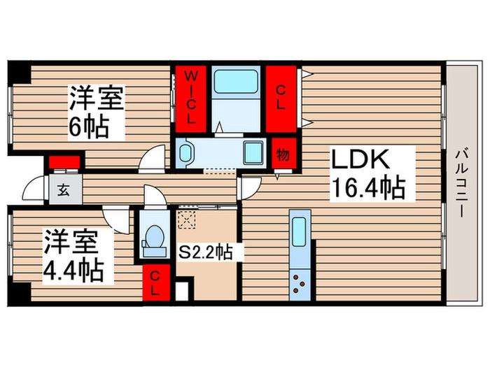 コンフォート津田沼 弐番館(2SLDK/8階)の間取り写真