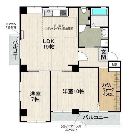 中山五月台(2SLDK/3階)の間取り写真