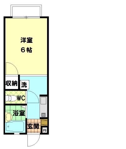 フラットルミエール(1K/2階)の間取り写真