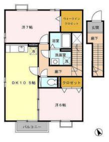 NEXUS(2LDK/2階)の間取り写真