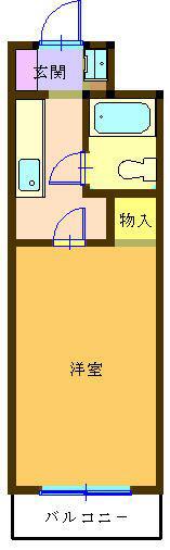立木マンション(1K/2階)の間取り写真