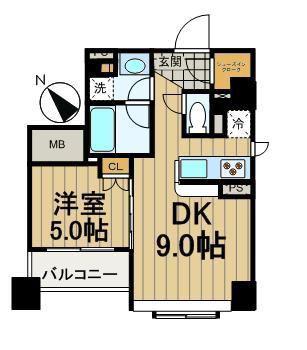 ドゥーエ銀座イーストI(1LDK/3階)の間取り写真