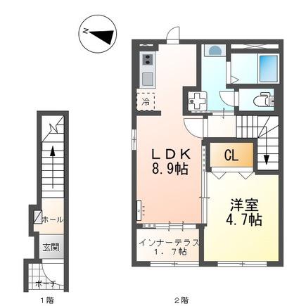 スターテラスII日吉台(1LDK/2階)の間取り写真