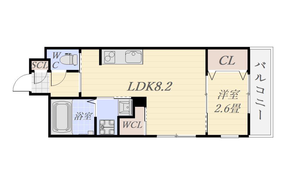 PLAIN CIEL 訓(1LDK/2階)の間取り写真