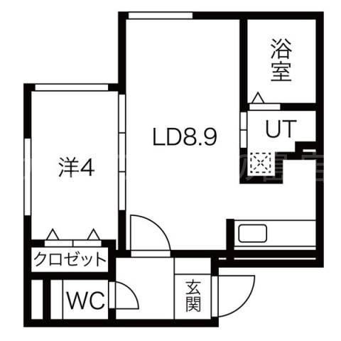 クレイパレス美園(1LDK/1階)の間取り写真