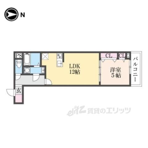 ジーメゾン大和高田クレアージュ(1LDK/3階)の間取り写真