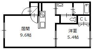 ＪＲ富良野線 富良野駅 徒歩11分 2階建 築7年(1LDK/2階)の間取り写真