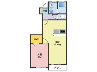 S&DプレミアA(1LDK/1階)の間取り写真