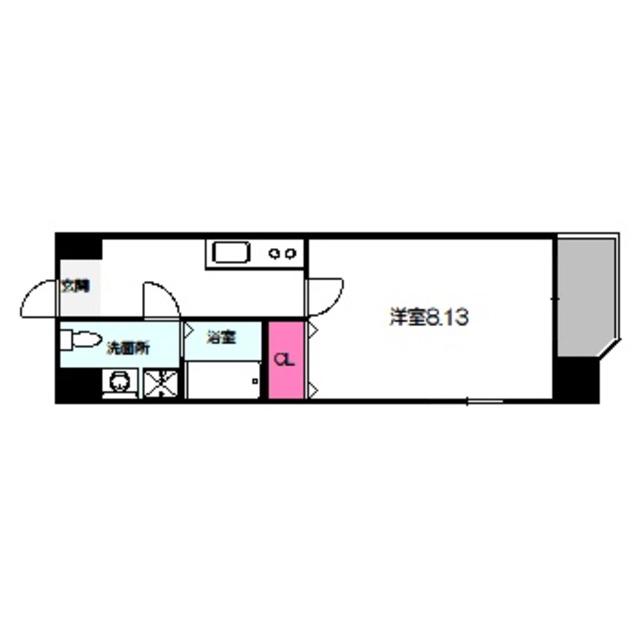 ドゥエリング梅田(1K/7階)の間取り写真