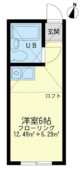 ユナイトステージKANSEIサーフサイド(ワンルーム/1階)の間取り写真