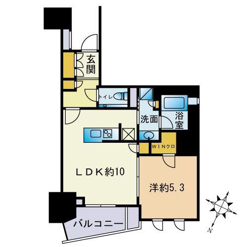 プラウド日本橋三越前(1LDK/9階)の間取り写真