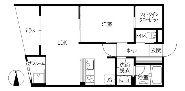 VANGUARD HILL(1LDK/1階)の間取り写真