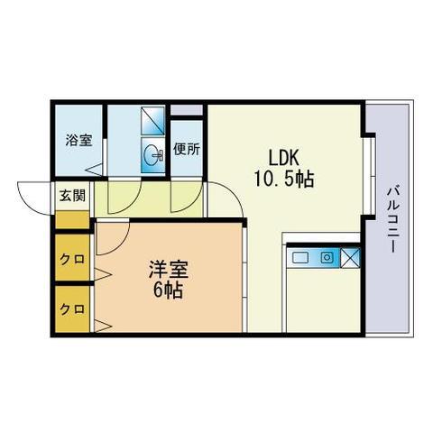 ヘーベルメゾン茶山(1LDK/1階)の間取り写真