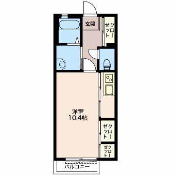 ビリーヴ (ワンルーム/2階)の間取り写真