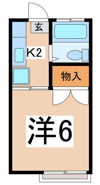 メゾントガワ(1K/2階)の間取り写真