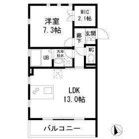 WISTERIA奥沢(1LDK/2階)の間取り写真