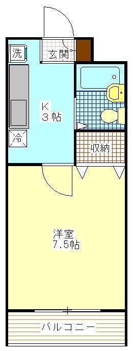 ユニーブル読売ランド(ワンルーム/1階)の間取り写真