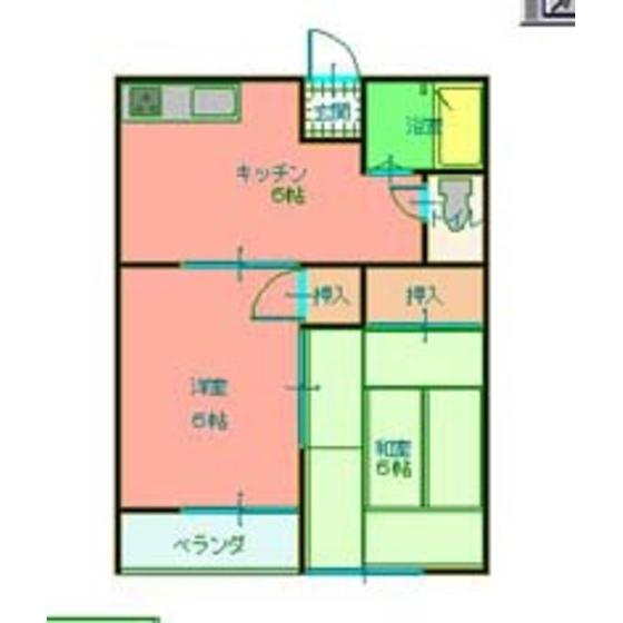 マーガレット(2DK/1階)の間取り写真