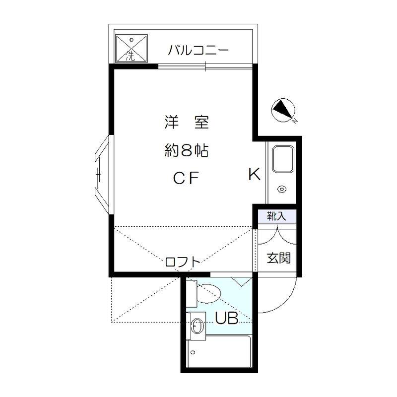 NKハイム辻(ワンルーム/2階)の間取り写真