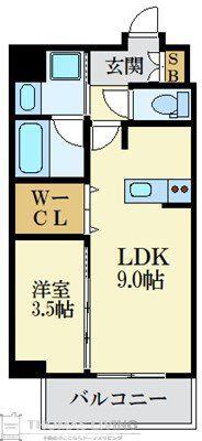 BRIGHT HEARTS HAKOZAKI(1LDK/7階)の間取り写真