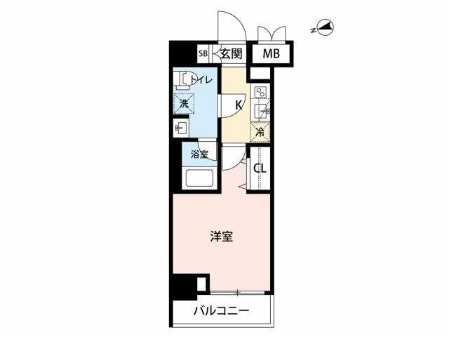 メインステージ元住吉(1K/2階)の間取り写真