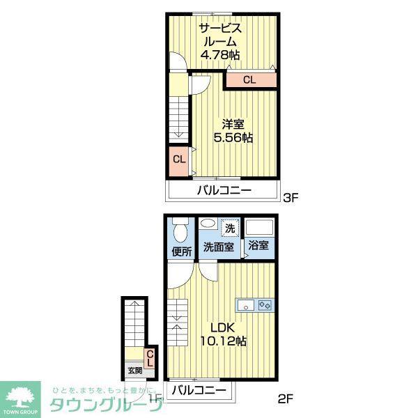 レベアス八潮(1SLDK/2階)の間取り写真