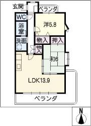 エクレール87(2LDK/3階)の間取り写真