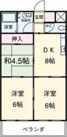 ベルメゾン伊藤(3DK/4階)の間取り写真
