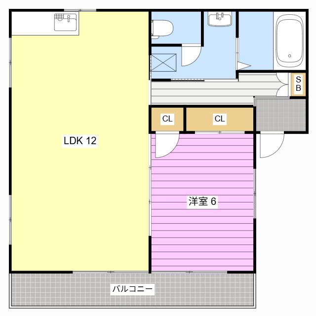 クレセント新都田(1LDK/2階)の間取り写真
